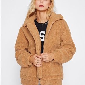 Oversized teddy jacket